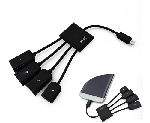 Adaptador Tipo C Otg Hub Celular 4 Puertos En 1