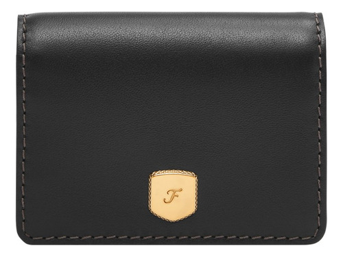 Cartera Plegable Mujer Fossil Sl10065001 Lennox Piel Negro