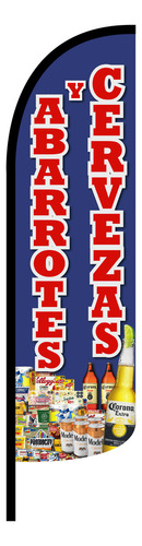 Bandera Publicitaria Abarrotes Y Cerveza (4x1) Completa