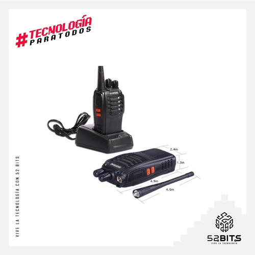 Radio Walkie Talkie Baofeng Bf-888s Uhf X2 Bateria 2800m Ah
