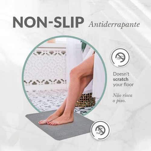 Momo Lifestyle Stone Bath Mat Drytomita 23.6 X 15.4 Graphite