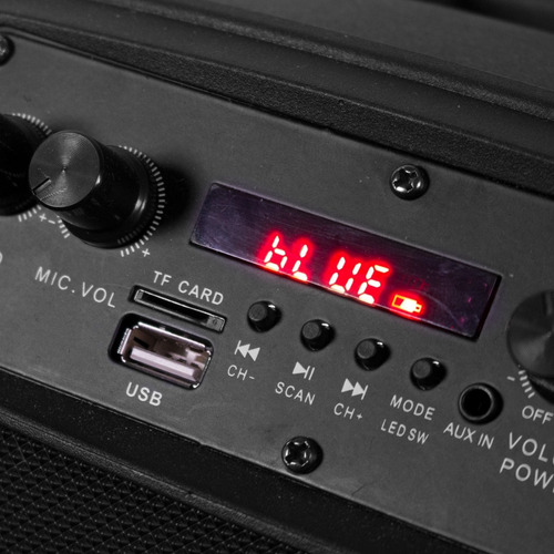 Parlante Crown Mustang CMB-812BT portátil con bluetooth y wifi negro 220V