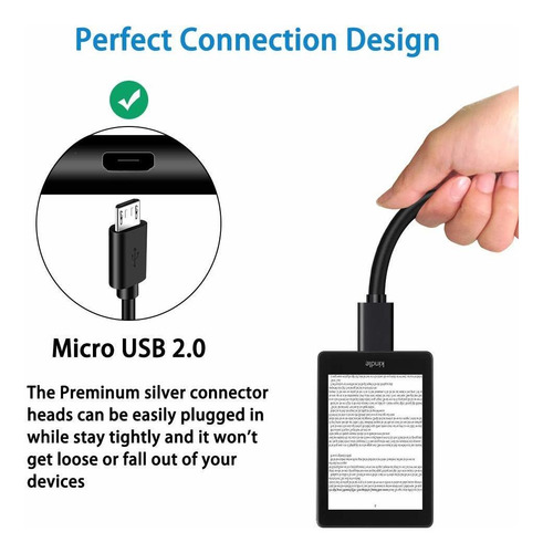 Cable Cargador Usb A Micro Usb Universal / 2 M / Negro