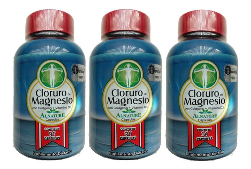 3 Cloruros De Magnesio Con Colágeno Y D3 90 Cápsulas