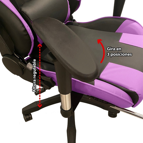 Silla Pc Gamer 06 Violeta 2 Almohadones/apoyapies