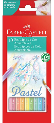 Lápis De Cor Faber-castell 10 Cores Pastel Aquarelável