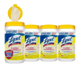 Toallitas Desinfectantes Lysol Limón Pack 4 Unidades