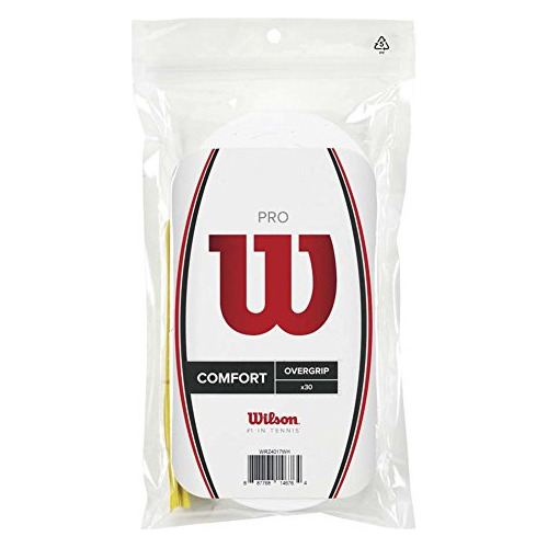 Raqueta De Tenis Overgrip Wilson Pro, 30 Unidades, Color Bla