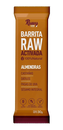 Barritas Raw Activada De Almendras ,sin Gluten Y Veganos.