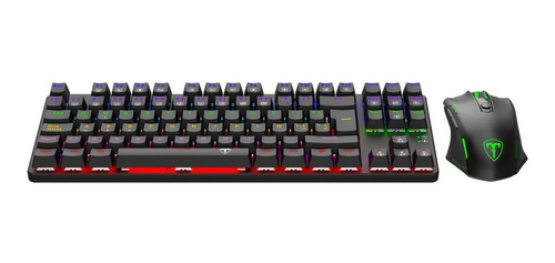 Imagen 1 de 7 de Combo Gamer T-dagger T-tgs005 Advance Force 2en1 Rgb Tkl Usb