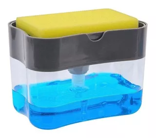 Dispensador De Jabon Liquido Lavaplatos Con Esponja Cocina Color Transparente