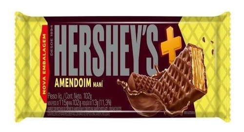 Oblea Hershey's Chocolate C/mani X16u *golosinas Del Sur*