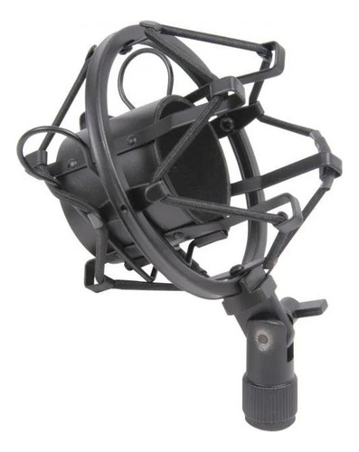 Shockmount Metálico Para Microfone Condensador Anti Vibração Cor Preto