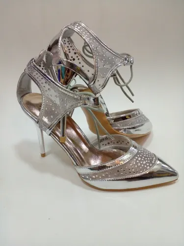 Zapatos Color Plata Espejo Fiesta O Novias
