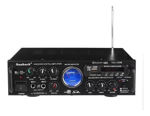 Amplificador Audio Sunbuck Musica Perifoneo Usb Fm Tav-339