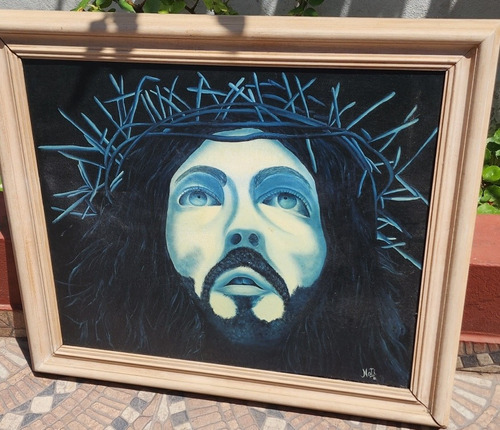 Cuadro Cristo Con Espinas 72x64cm Leer Bien