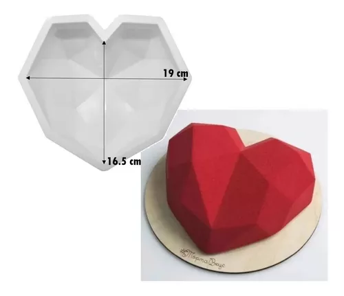 Molde de silicón corazón 3D diamante geométrico – chezmarblan