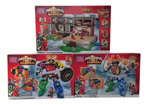 Imagen 1 de 7 de 2 Megazord Y Samurai Hq Battle Power Rangers Mega Bloks