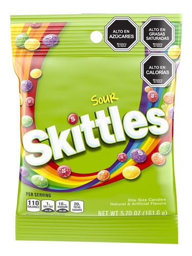 Skittles Sour Caramelos Masticables 162g