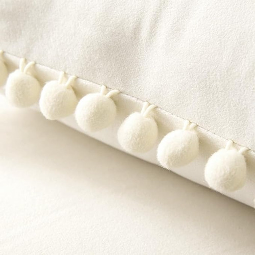 Pack 4 Funda De Cojin Terciopelo Velvet Con Pompon