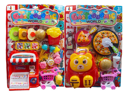 Juego Tienda De Comida Rápida Pizza Hamburguesa Cocina 15pz