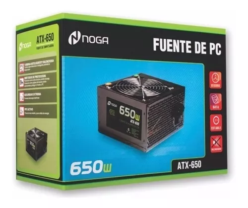 Fuente Pc Atx 650w Alimentacion Sata Ventilador Noga Atx-650