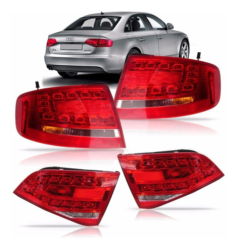 Kit Lanterna Audi A4 A-4 2008 2009 2010 2011 2012 Com Led