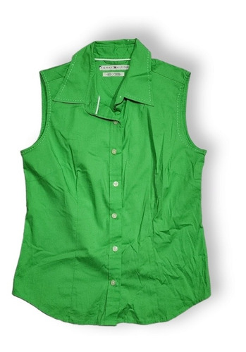 Camisa Tommy Hilfiger De Mujer Talla Chica Verde Sin Mangas