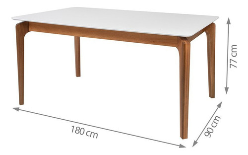 Mesa De Jantar 6 Lugares Rertangular Tampo Em Madeira Wt