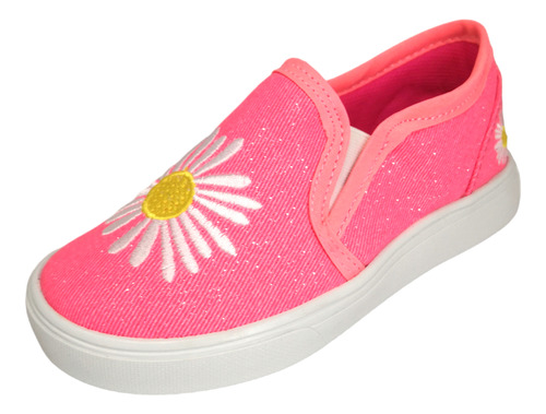 Tenis Slip On De Niña Bordado Infantil Brunella