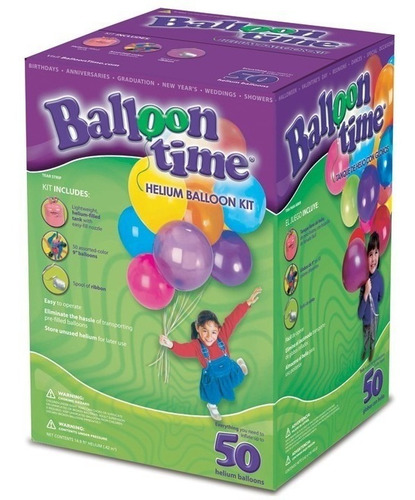 Imagen 3 de 4 de Tanque De Gas Helio Ballon Time Grande Para Globos, Bomba