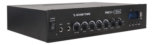 Sound Town Amplificador De Potencia Comercial De 60 W, 2 Zon