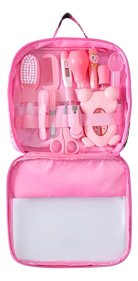Kit 13 Peças Higiene Cuidado Bebê Recém Nascido Essencial Rosa