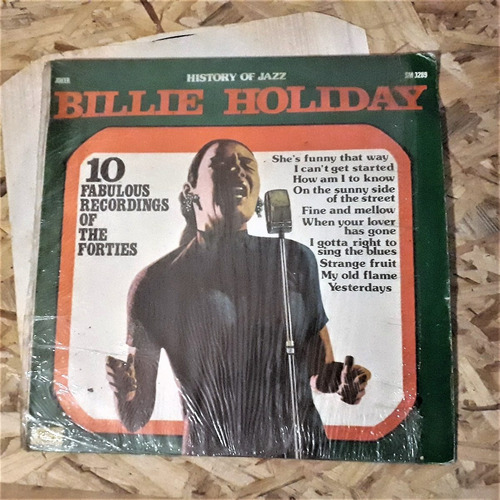 Vinilo Billie Holyday (history Of Jazz) Edición Italiana