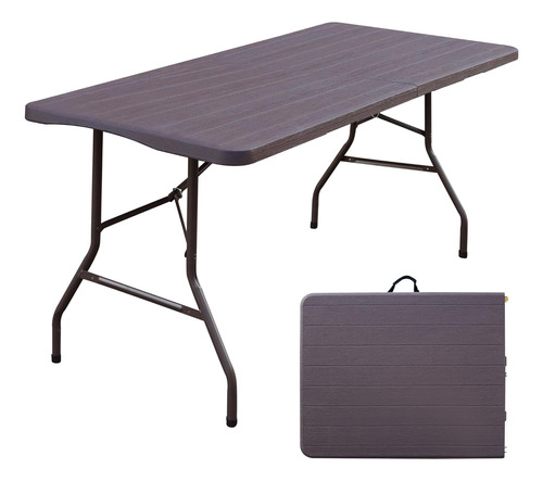 Foldable Table, Plastic 6ft Folding Table, Indoor Outdoor Pr