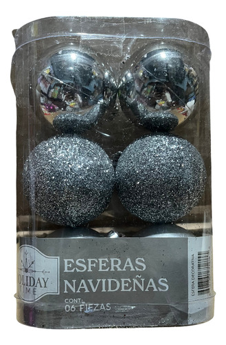 Set 6 Esferas Navideñas Decorativas Holiday Time