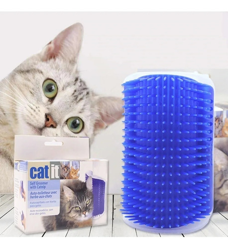 Imagen 1 de 9 de Cepillo Peine Rascador Con Hierba Para Gatos Mascotas