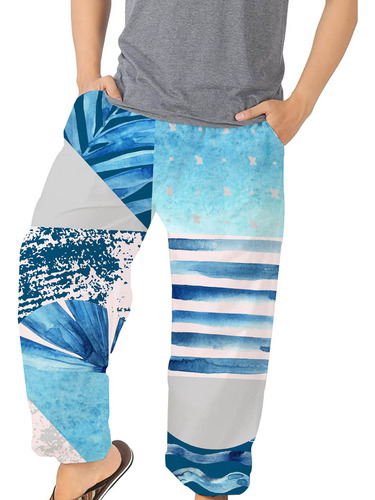 Pantalones Holgados Elásticos De Playa Con Estampado Bloomer