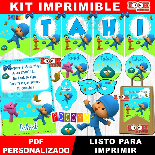 Kit Imprimible Candybar Pocoyo Personalizado Pdf