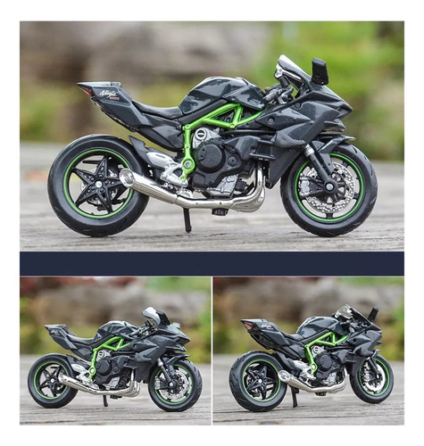 R1x Motocicleta Kawasaki H2r De Metal En Miniatura 1:12