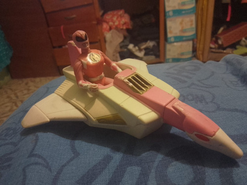 Figura Pink Ranger Con Nave Vintage (Usado)