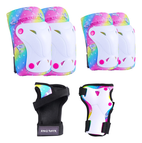 Conjunto De Protección Para Niños Rodilleras Coderas Muñeque Multi