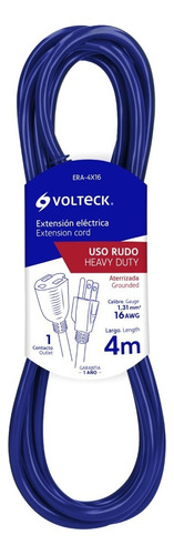 Extensión Uso Rudo Aterrizada 4 M Calibre 16 Volteck 48057