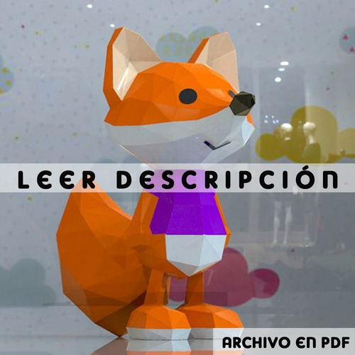 Papercraft Para Armar Zorro Bebe Parado 