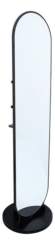 Espejo Giratorio Con Perchero Y Repisa Mod. Revo 166cm Alto Negro