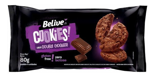 Cookie Belive Zero Lactose Double Chocolate 80g