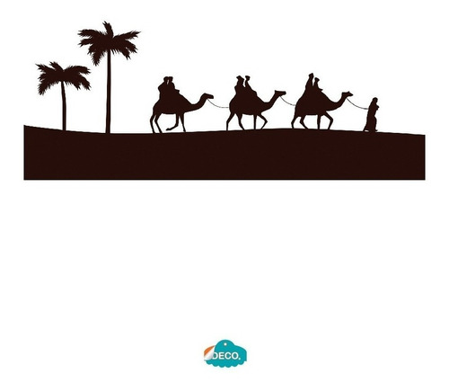 Vinilo Caravana Tres Camellos En Desierto