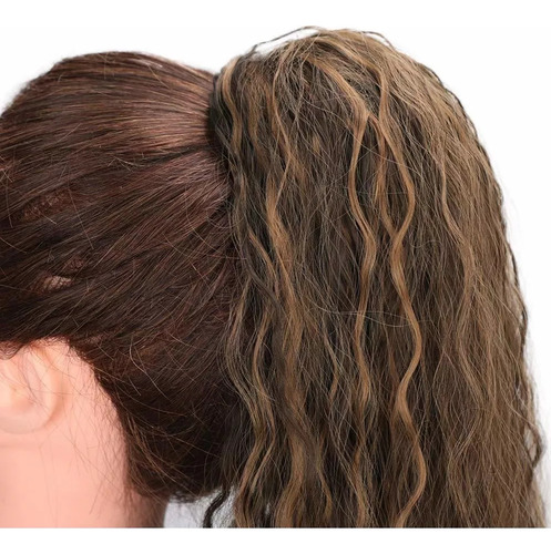 1b# Cabello Fibra Natural Cola Extensiones Pelo Peluca