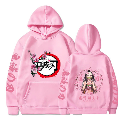 Polera Demon Slayer, Sudadera Con Capucha Canguro Franela Rx