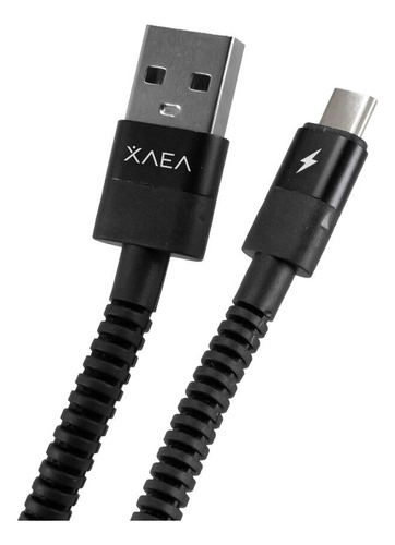 Cable Cargador Datos Mallado Reforzado Usb A Tipo-c 4.4a 1m Negro